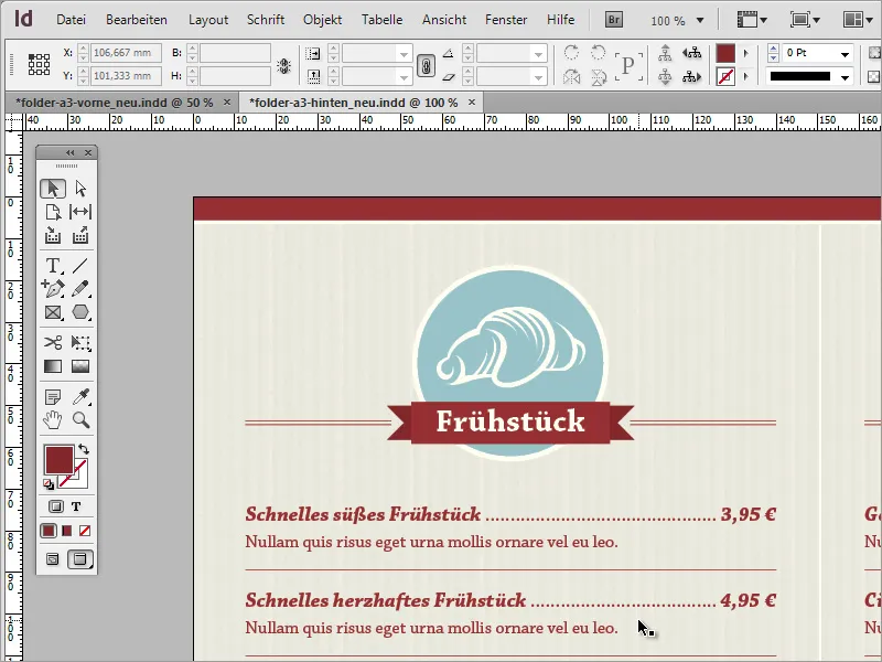 Mendesain menu profesional di Adobe InDesign - Bagian 1
