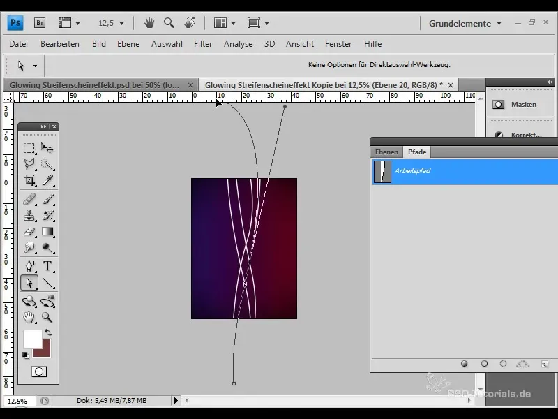 Lag en lysende stripereffekt for tiltalende design
