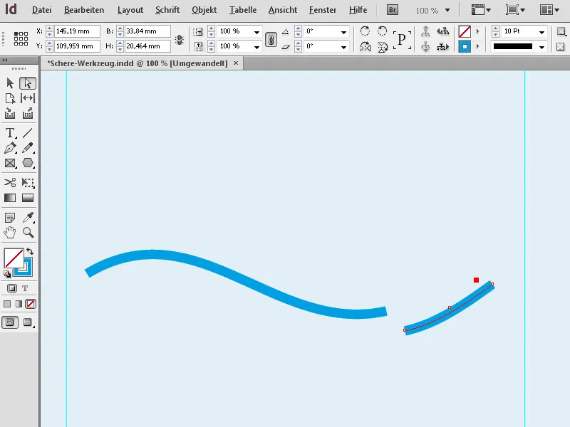 Το εργαλείο ψαλίδι στο InDesign