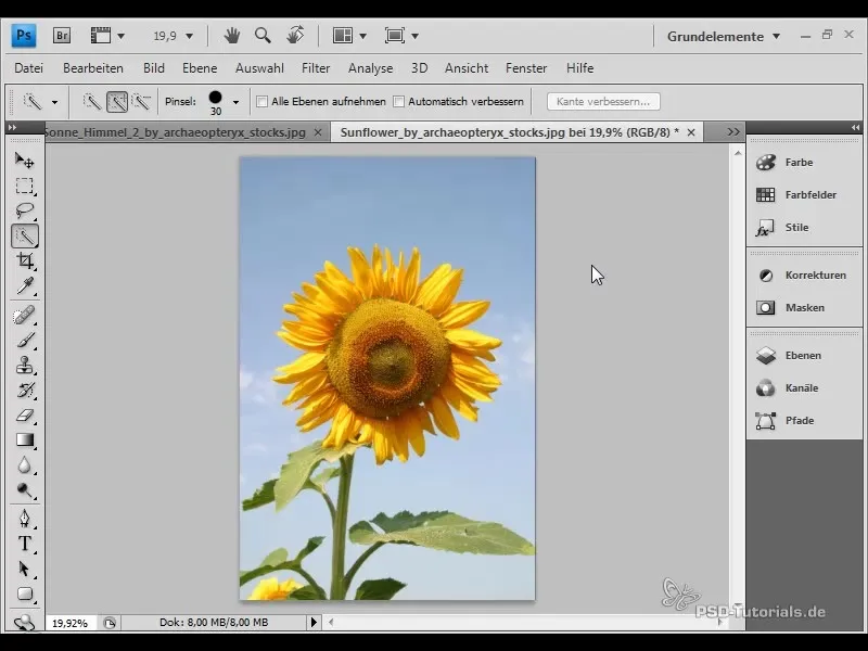Himmelforming i Photoshop - Intensivere blått og legg til skyer