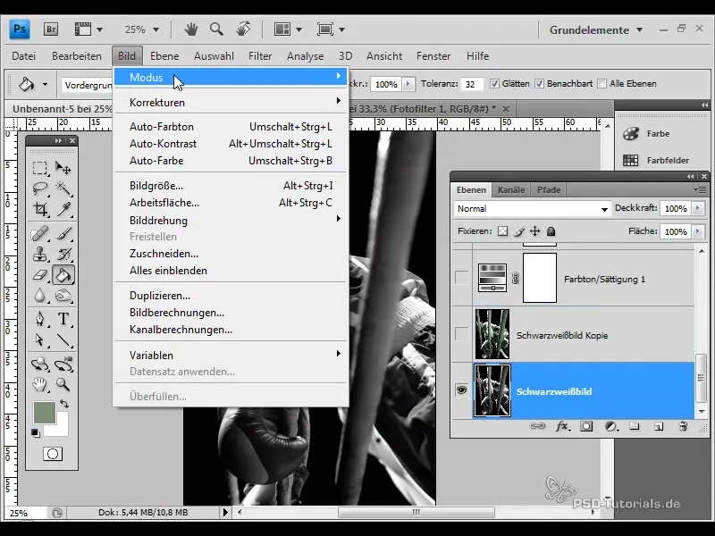Fargejustering av svart-hvitt-bilder i Photoshop