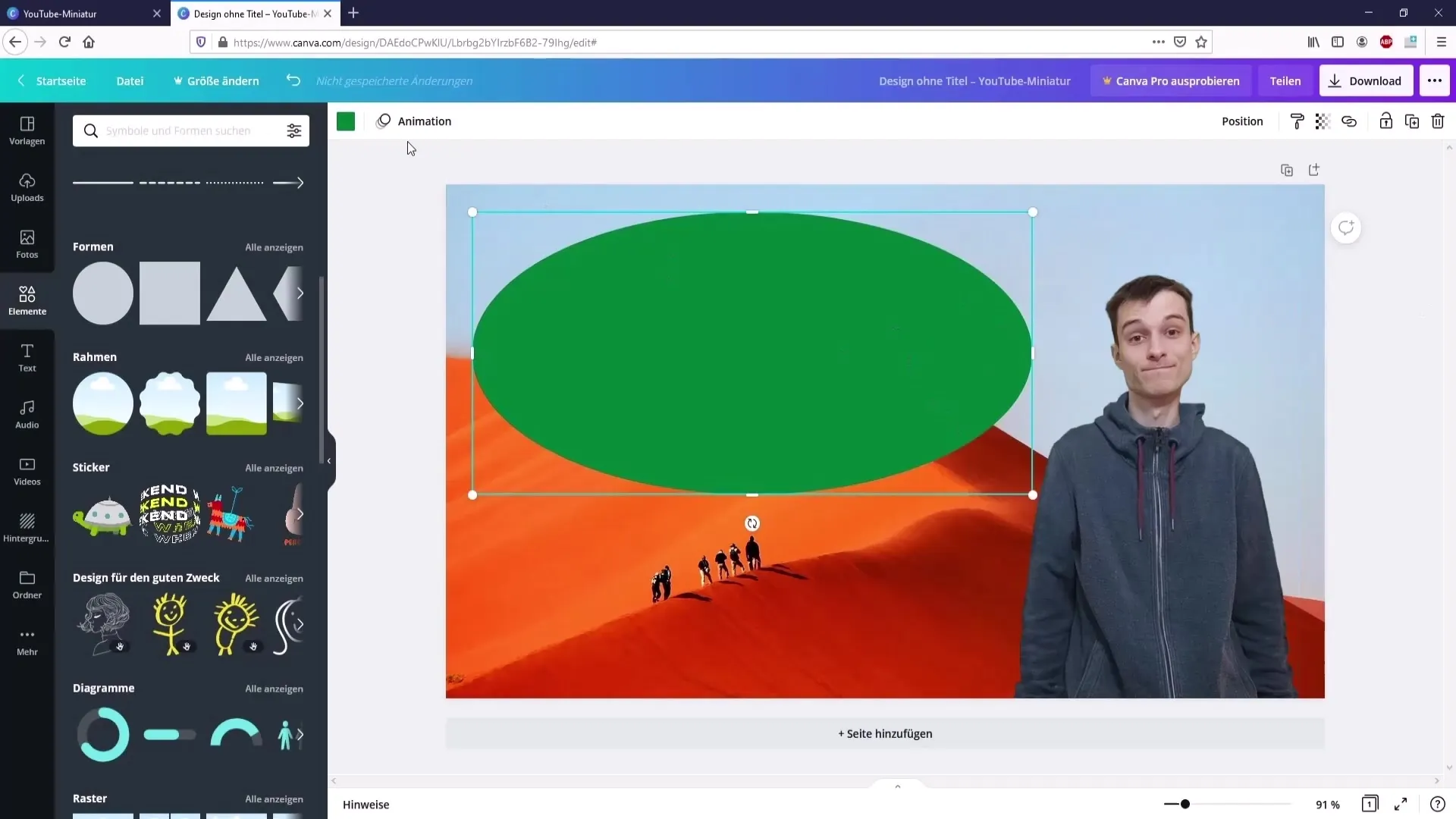 Opprett miniatyrbilder for YouTube med Canva