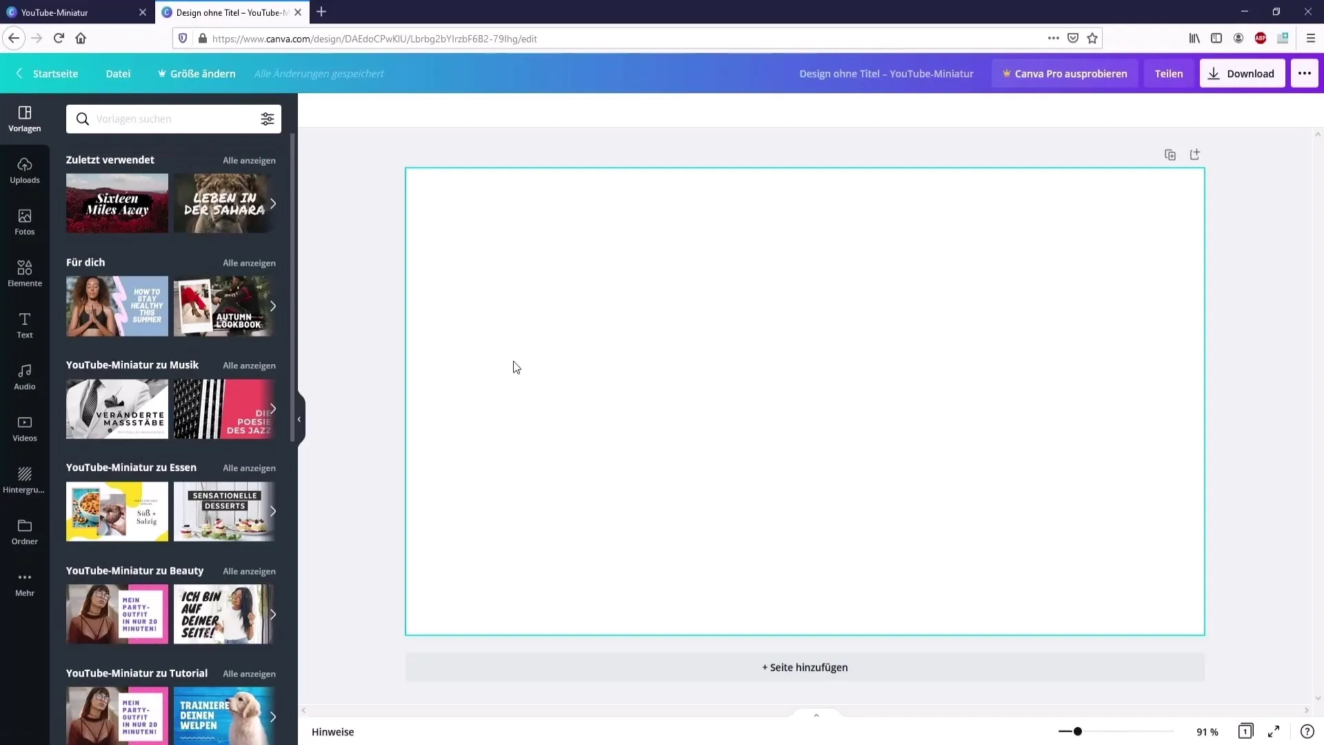 Lage miniatyrbilder for YouTube med Canva