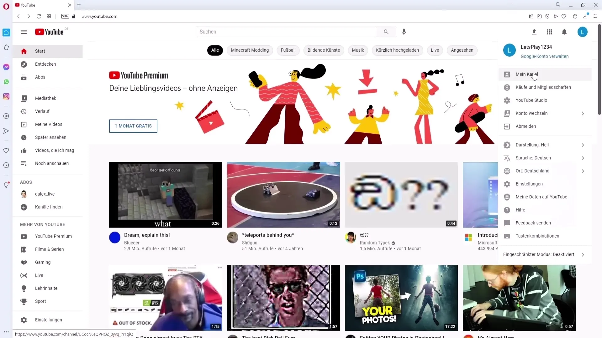 Bare last opp kanalbanneret på YouTube