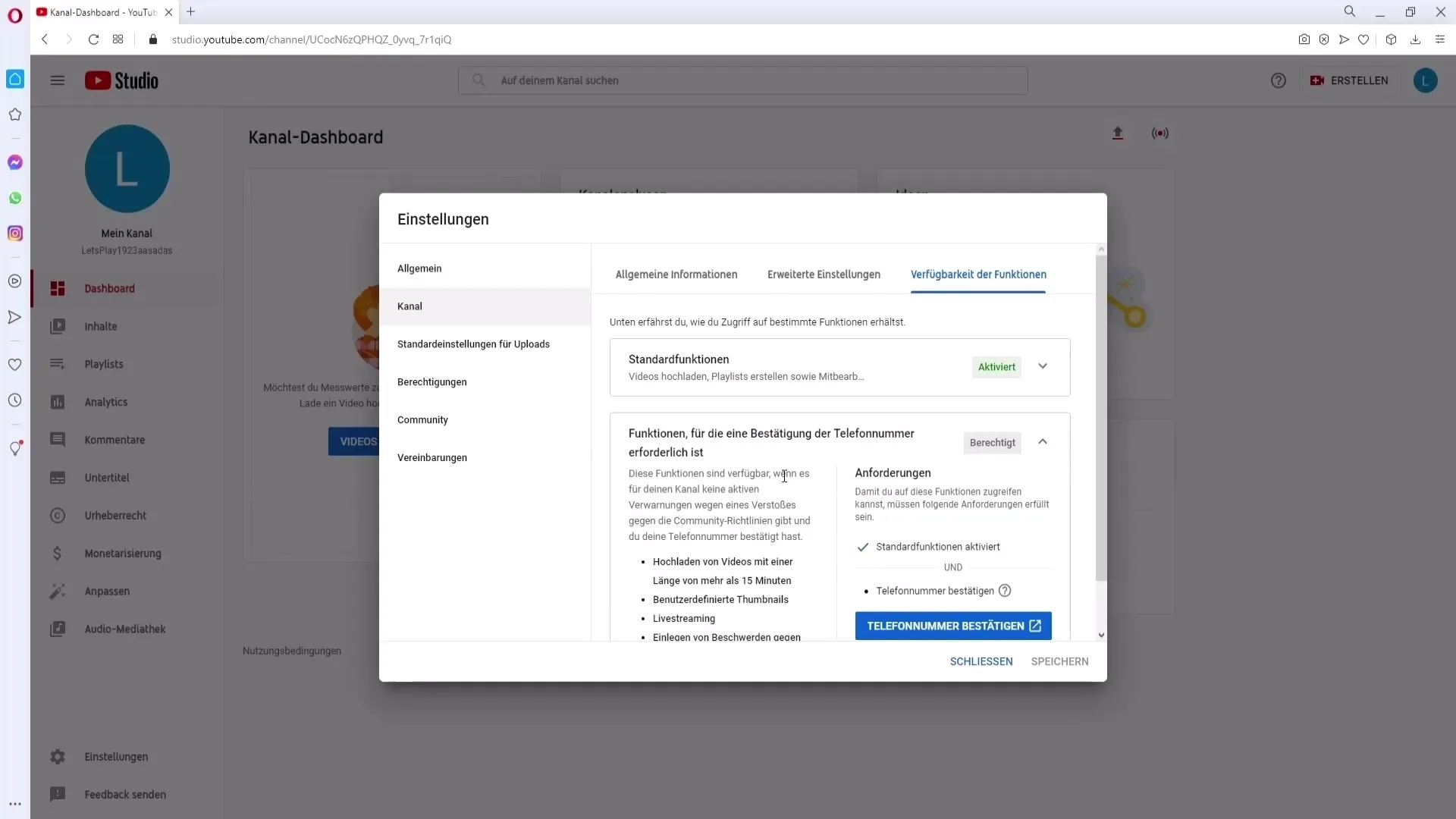 YouTube-Konto verifizieren für längere Uploads