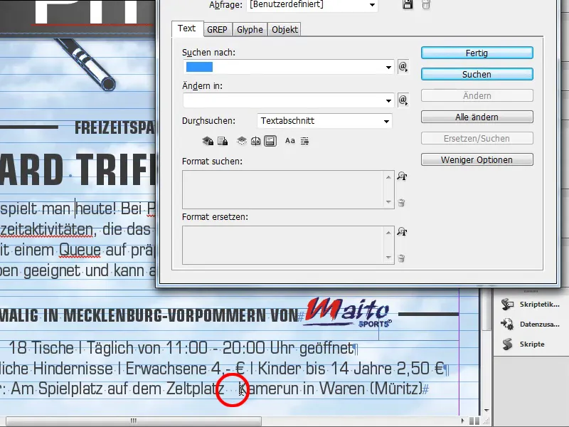 Tipps &amp; Tricks zu Adobe InDesign: Doppelte Leerzeichen im Dokument durch ein Leerzeichen ersetzen