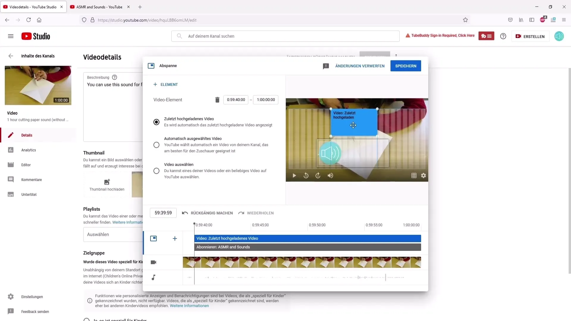 Infoskort og avslutning for økt YouTube-interaksjon