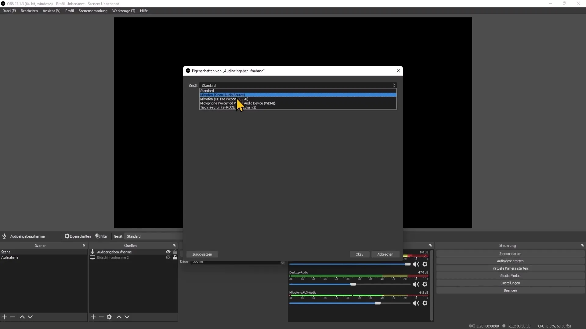 Pengaturan audio optimal untuk OBS Studio Pengaturan audio optimal untuk OBS Studio