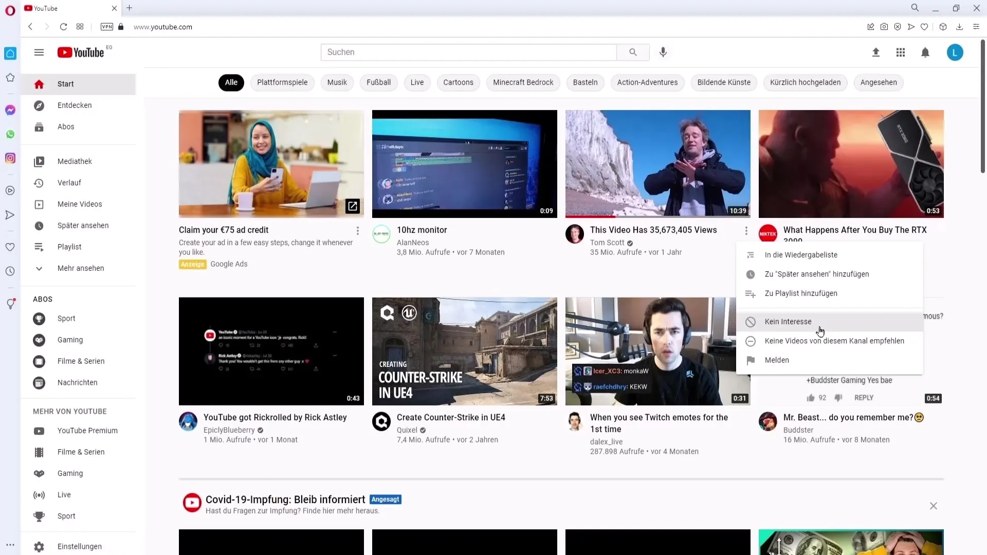 Individukan rekomendasi video YouTube-mu Individuakan rekomendasi video YouTube Anda