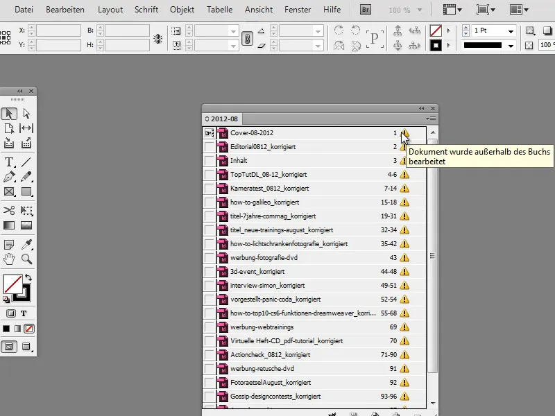 Tips & tricks for Adobe InDesign: Find lost book files quickly