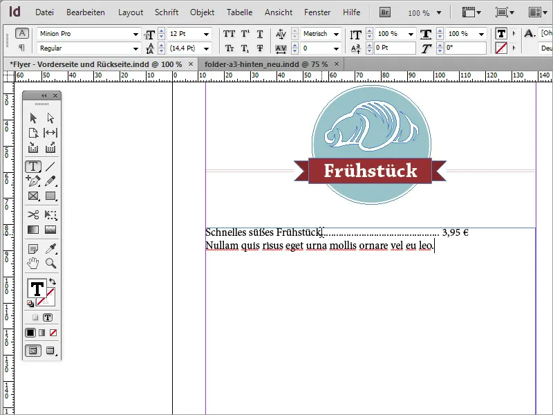 Professionelle Speisekarte in Adobe InDesign gestalten - Teil 4