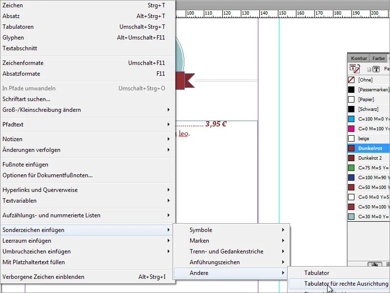 Professionelle Speisekarte in Adobe InDesign gestalten - Teil 4