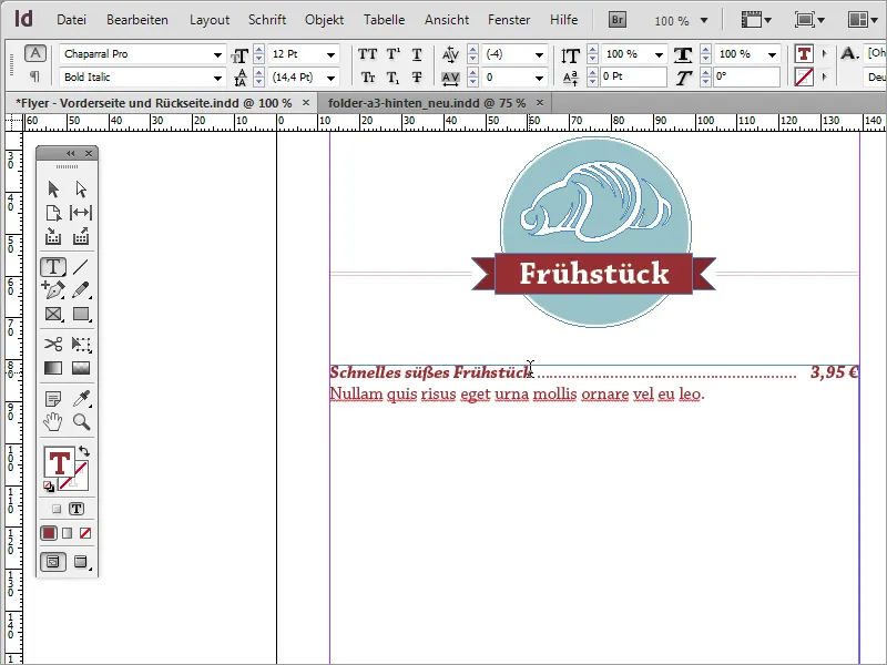 Mendesain menu profesional menggunakan Adobe InDesign - Bagian 4