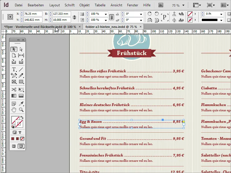 Mendesain menu profesional di Adobe InDesign - Bagian 4