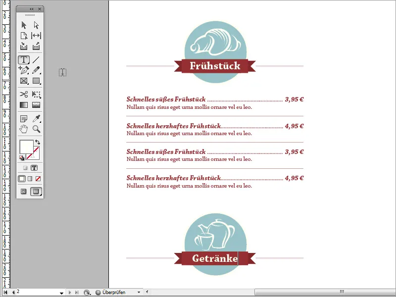 Mendesain menu profesional di Adobe InDesign - Bagian 4