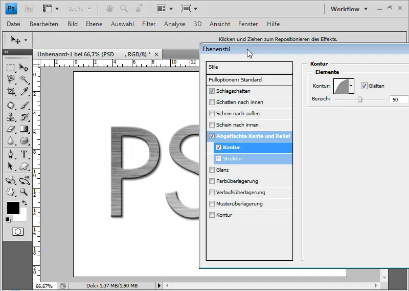 Effekty kovu a chromu pro texty a textury