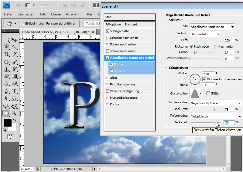 Metal and chrome effects for texts and textures