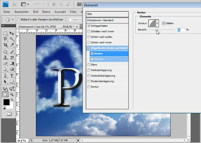Metal and chrome effects for texts and textures