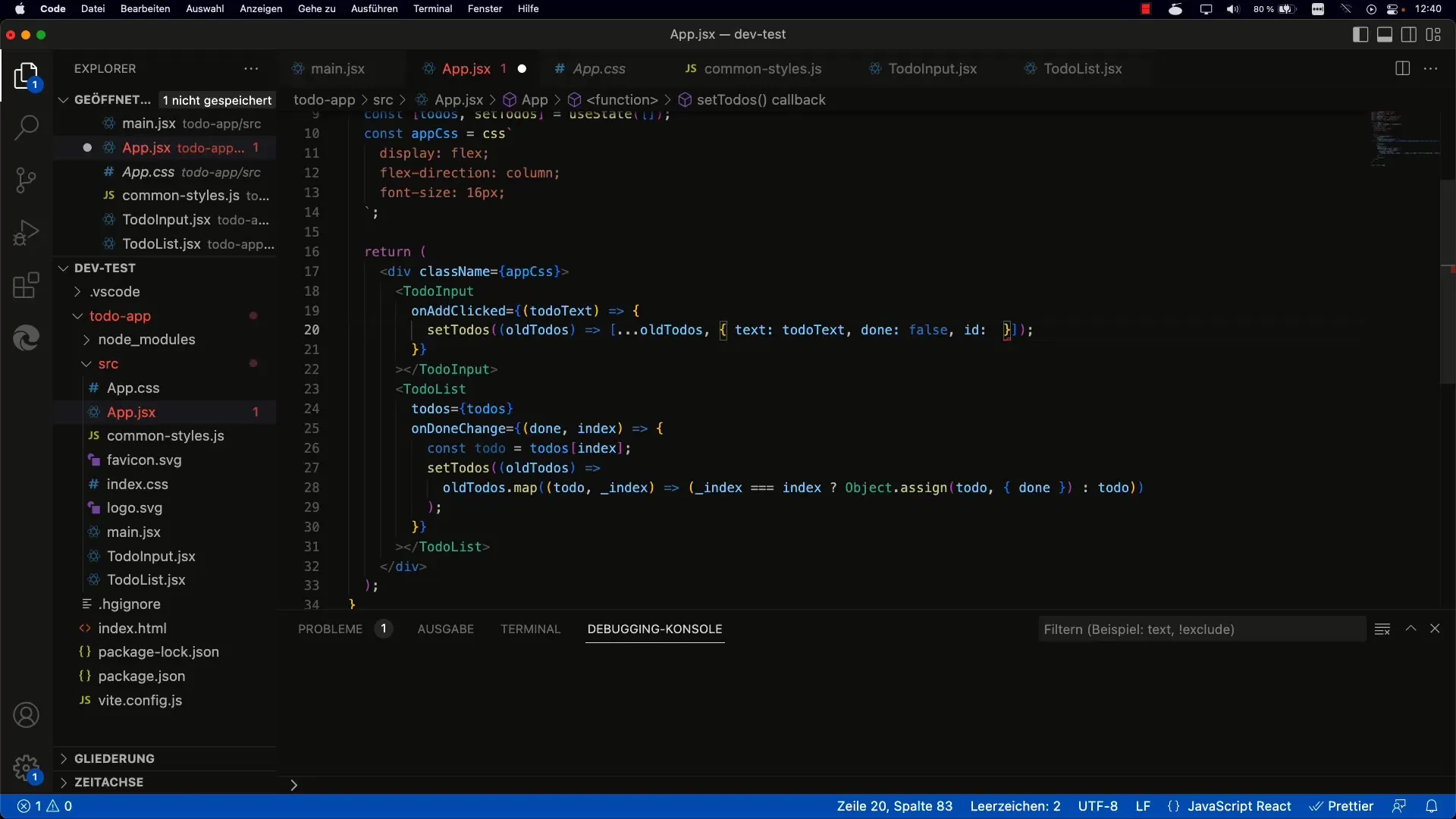 Aplicación de tareas pendientes con React: grupos para tareas completadas