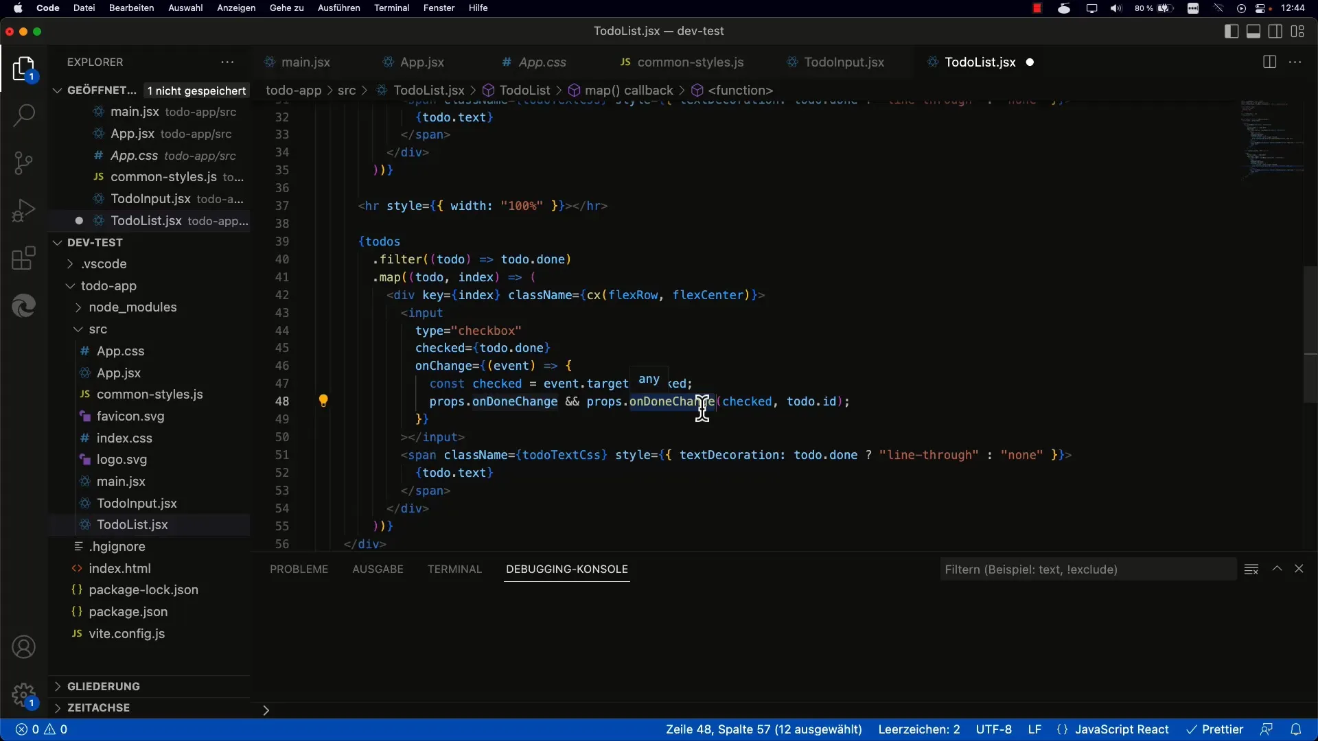 Aplicación de lista de tareas con React: Grupos para tareas completadas