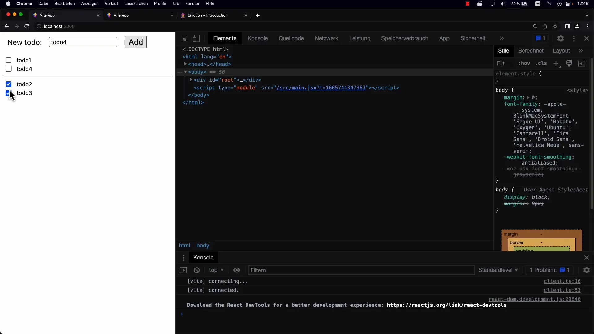 Aplicación de lista de tareas con React: Grupos para tareas completadas