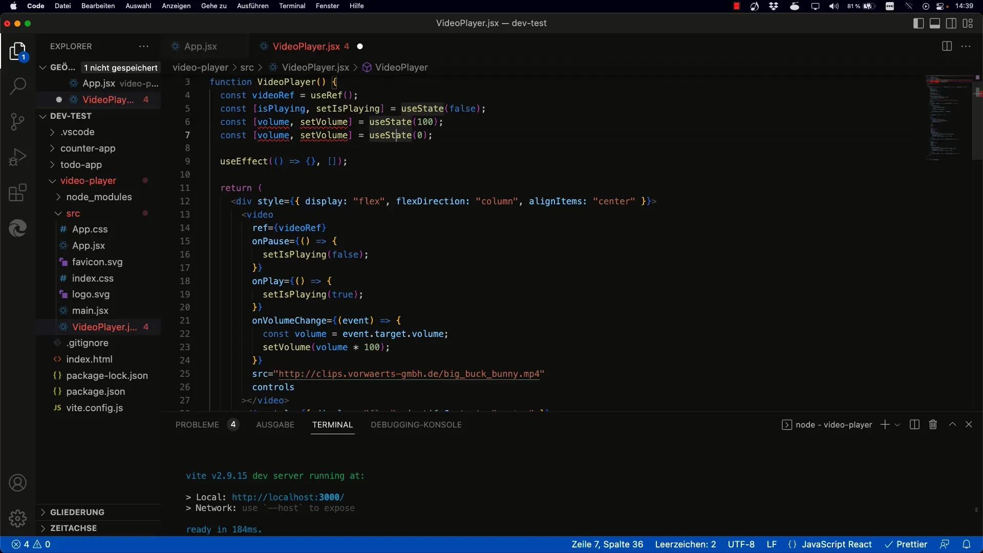 Reactでのインタラクティブビデオコントロールのためのスライダー