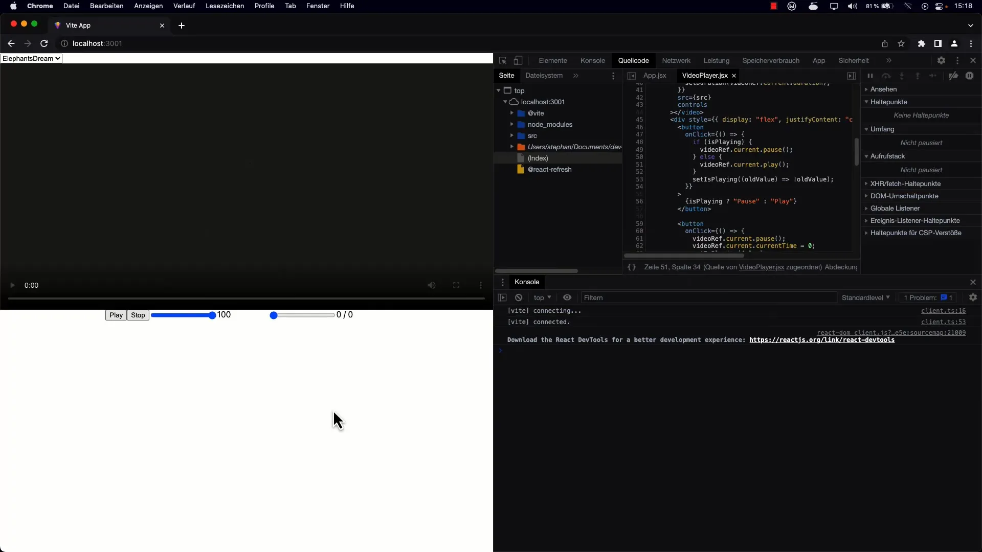 Implementér en dynamisk videoliste i React