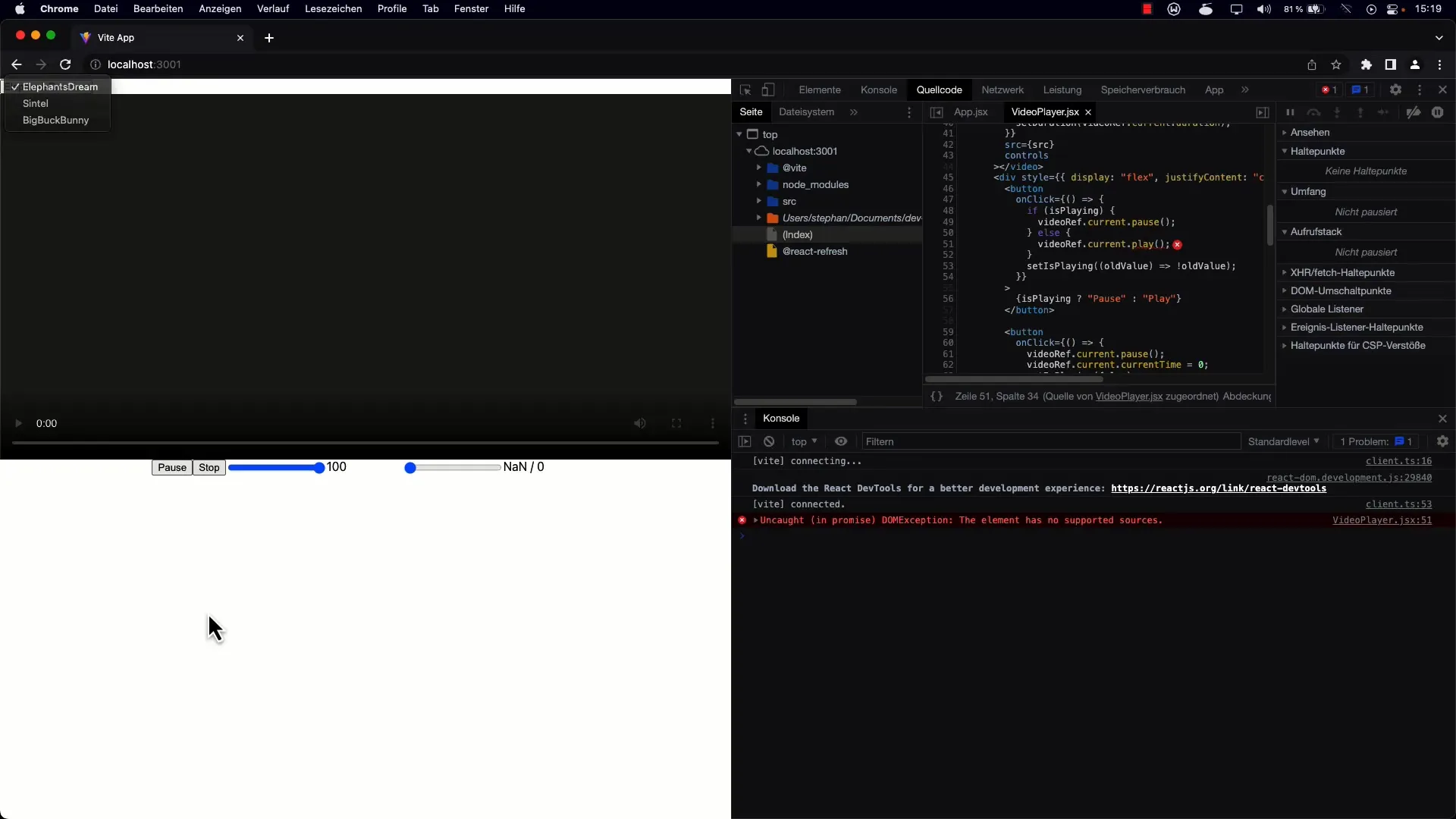 Implementer dynamisk videoliste i React