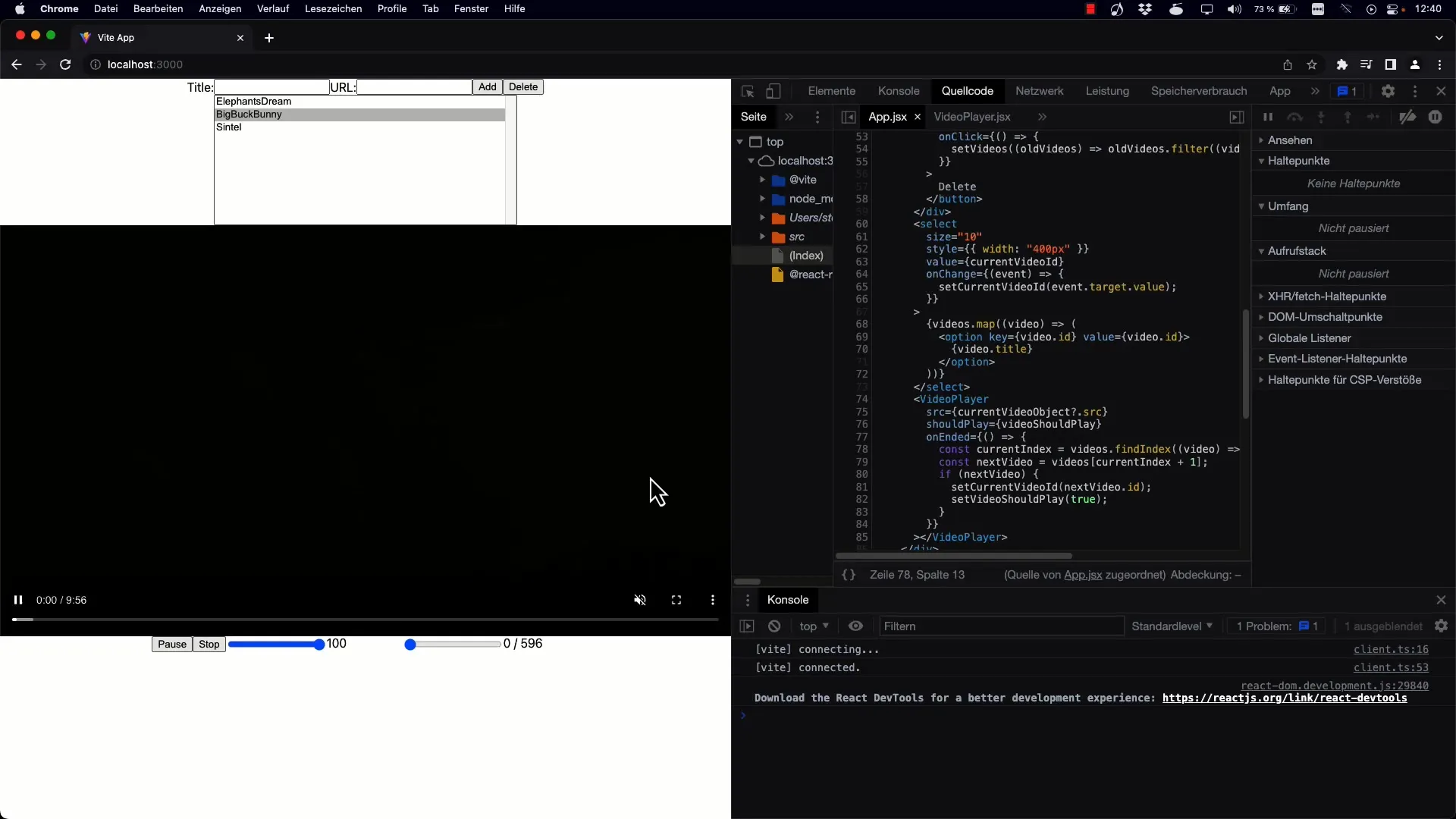 Implementar a reprodução automática de vídeos em React
