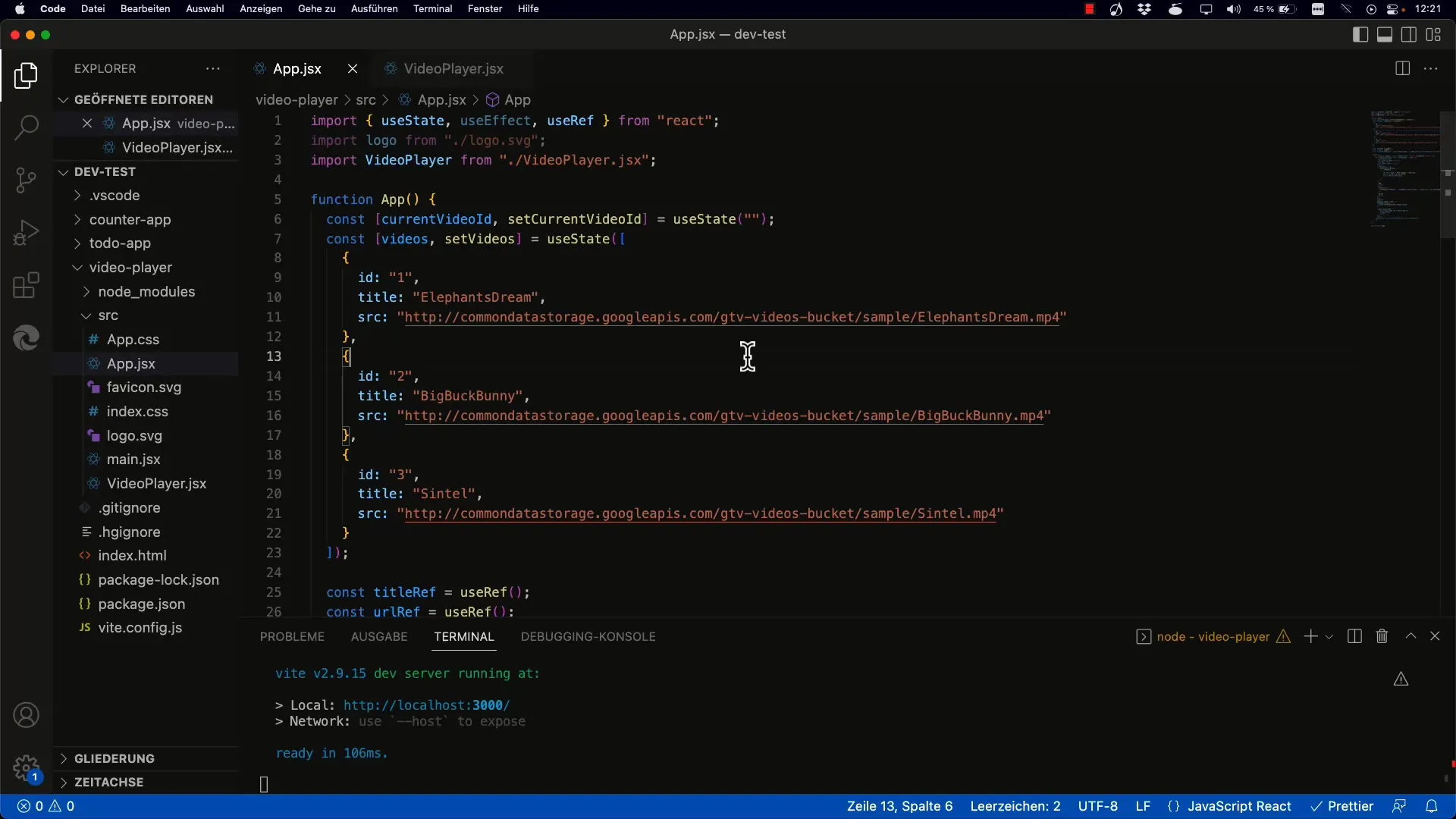Implementar a reprodução automática de vídeos em React