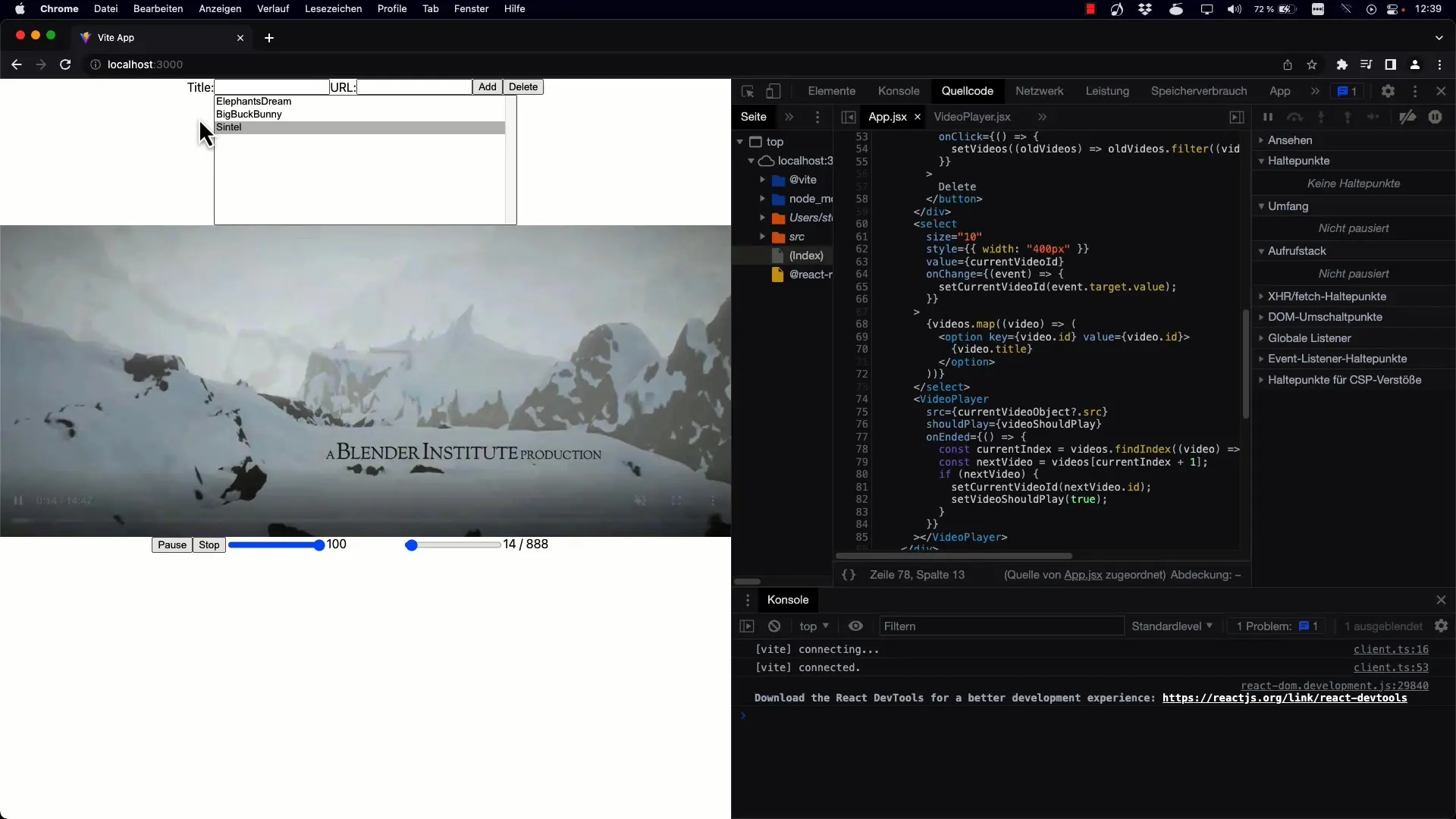 Implementar a reprodução automática de vídeos em React