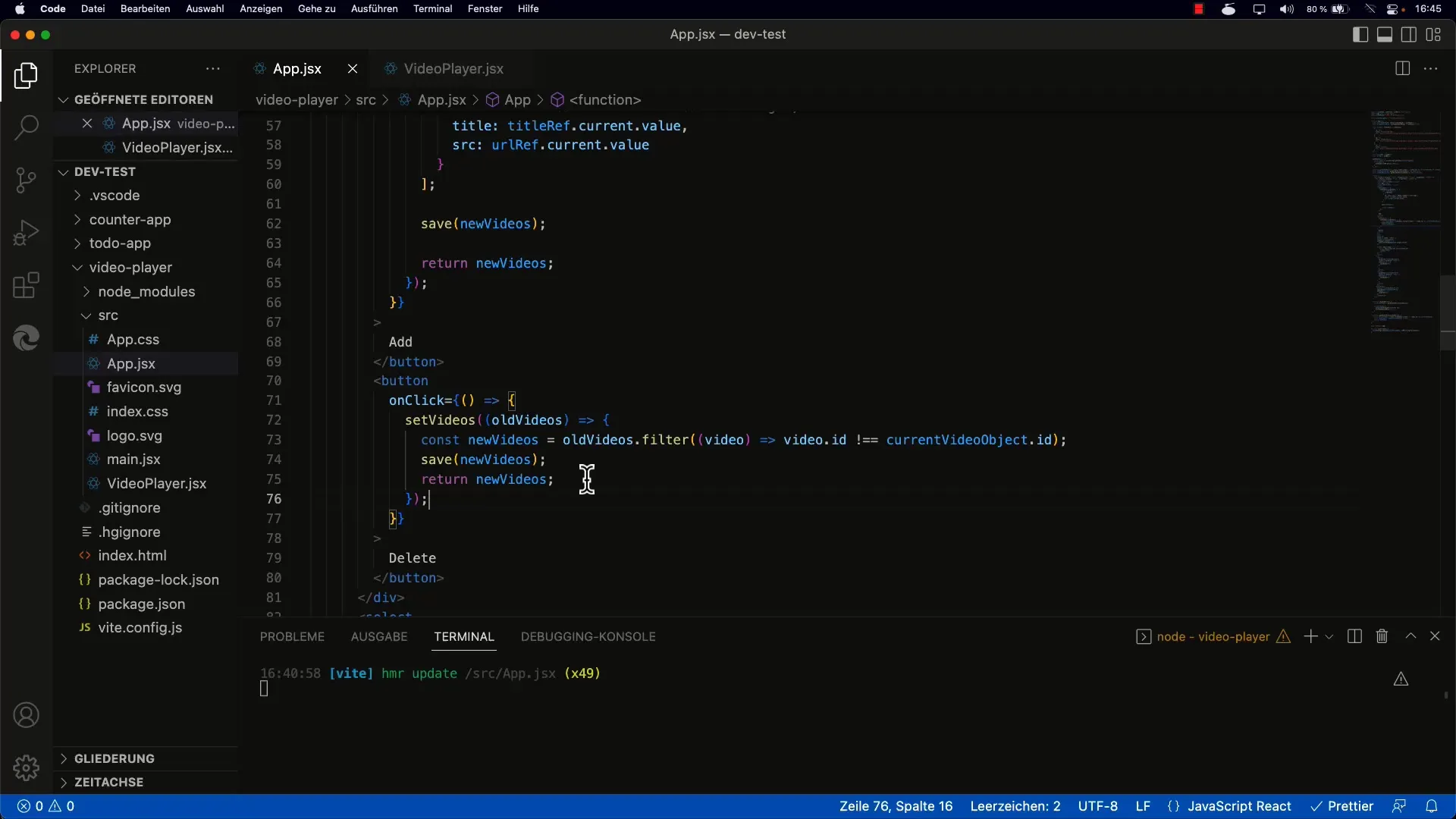 Guardar y cargar videos en React