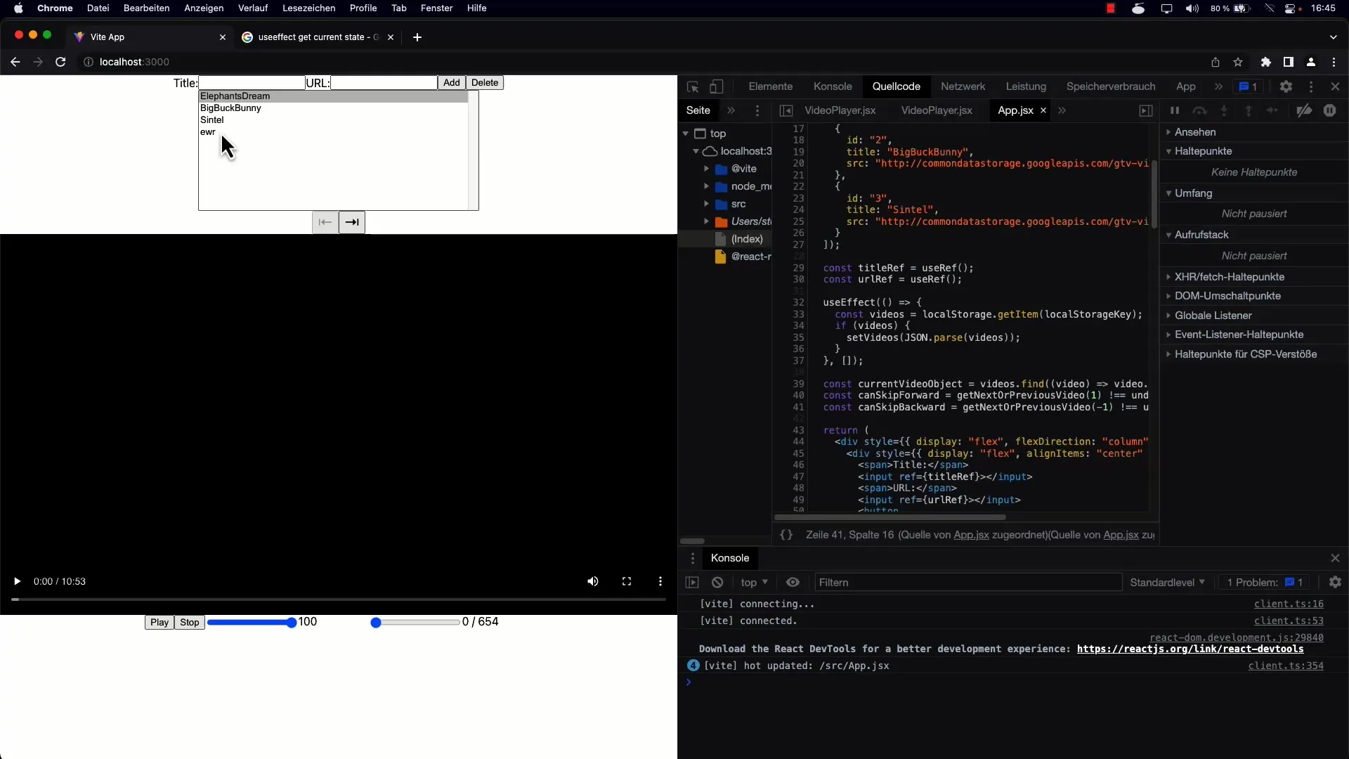 Guardar y cargar videos en React