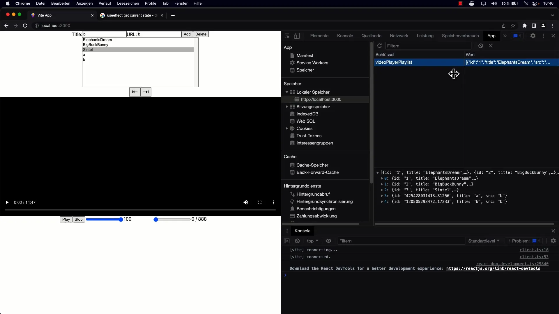 Guardar y cargar videos en React