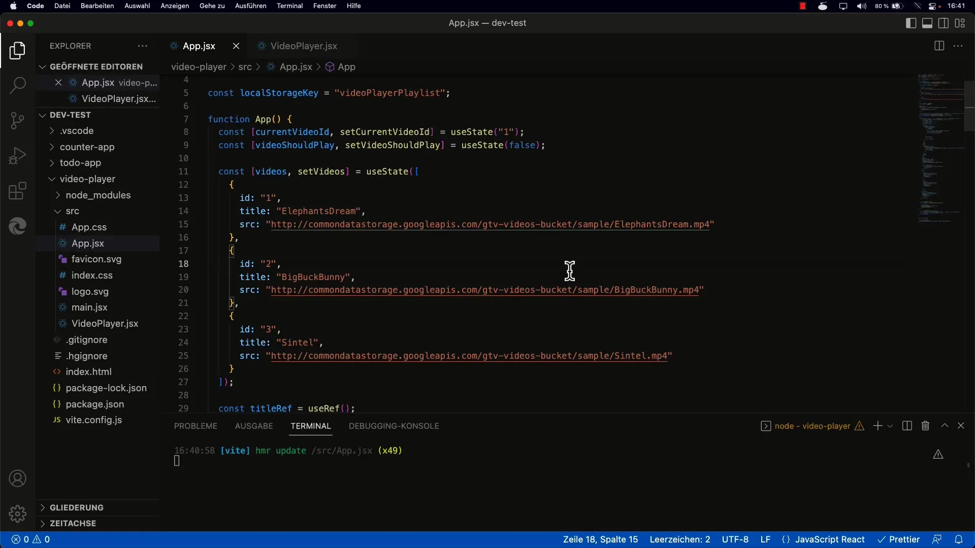 Guardar y cargar vídeos en React