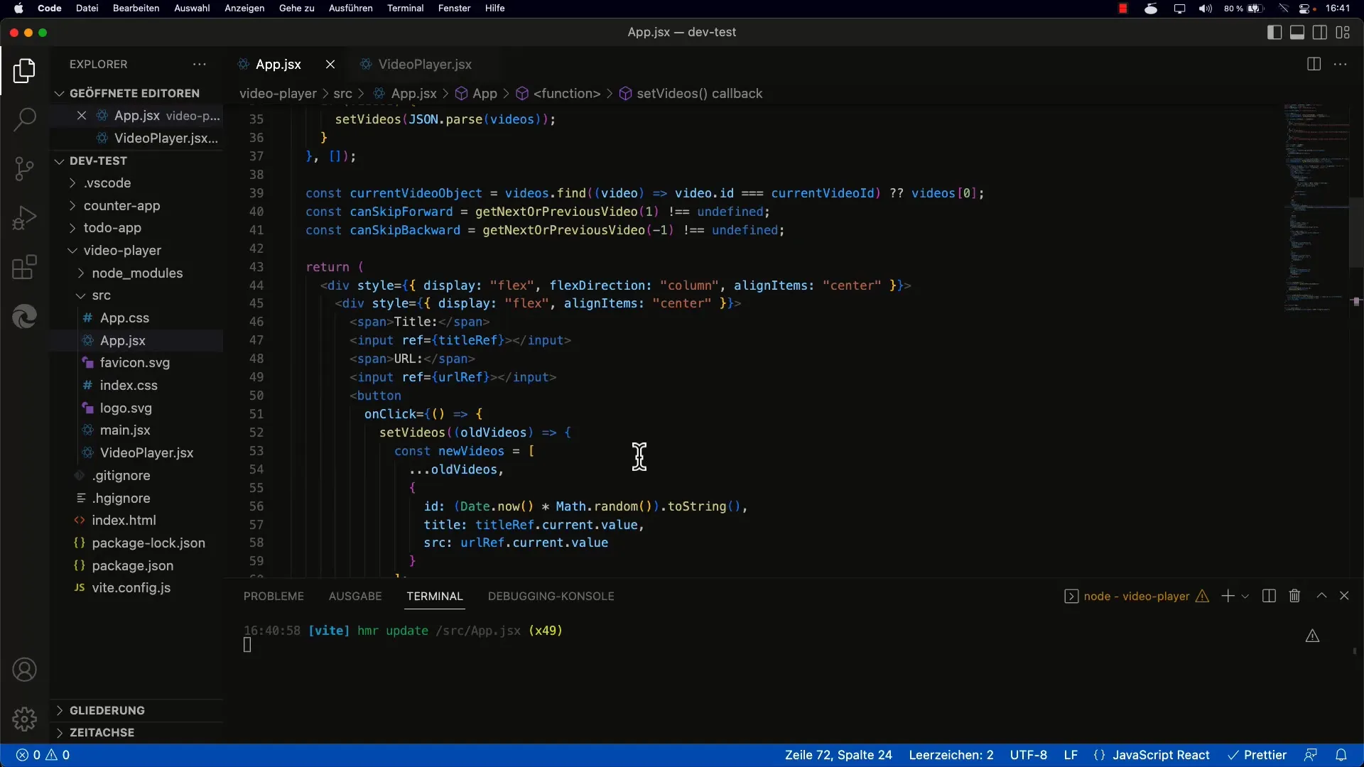 Guardar y cargar videos en React