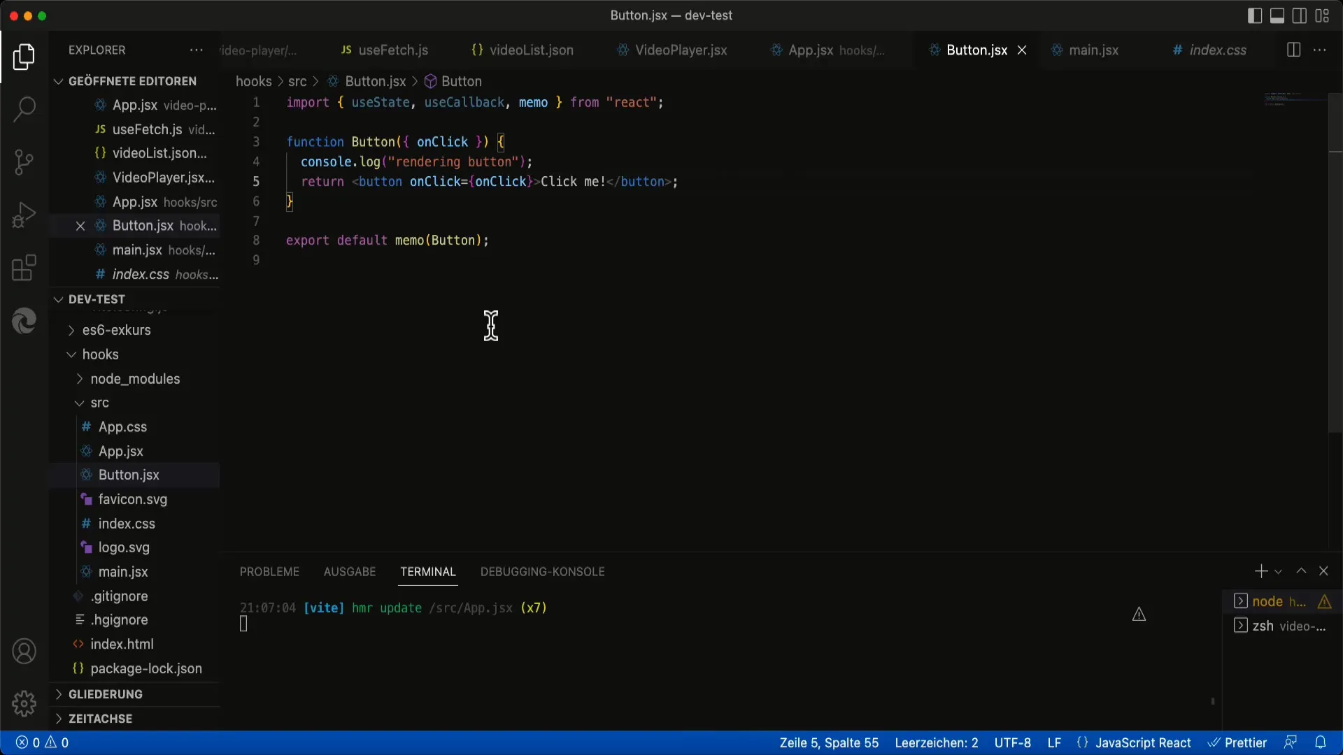 Optimalisatie van componenten met useCallback in React