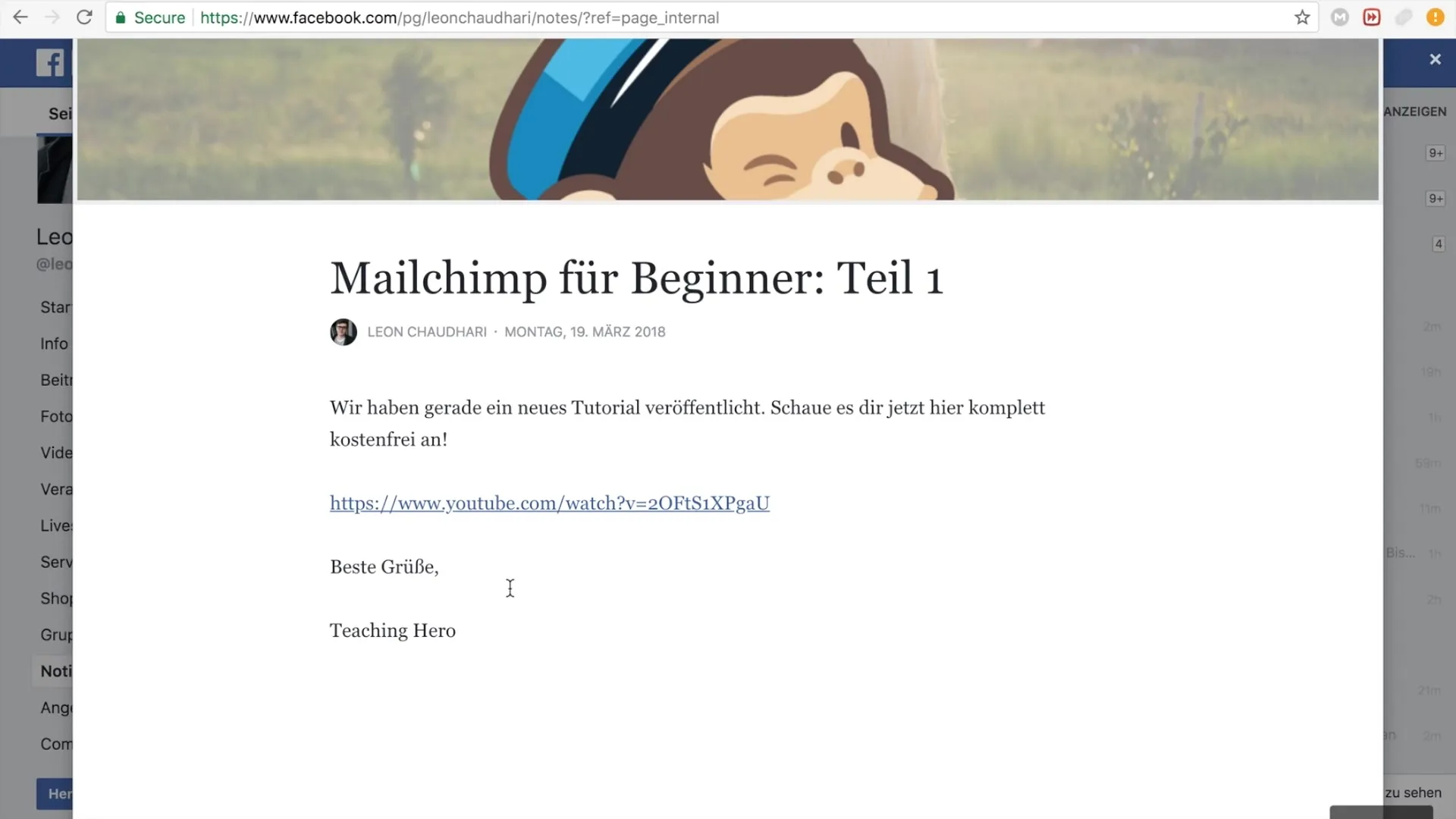 Migliora la tua pagina Facebook con note