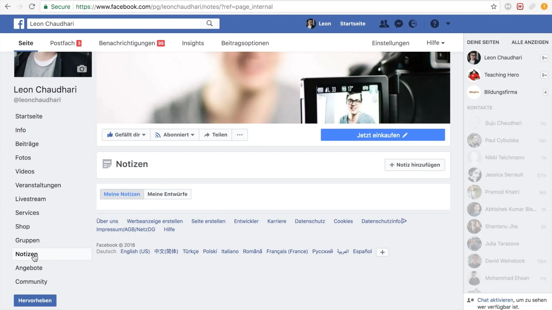 Valorizza la tua pagina Facebook con note