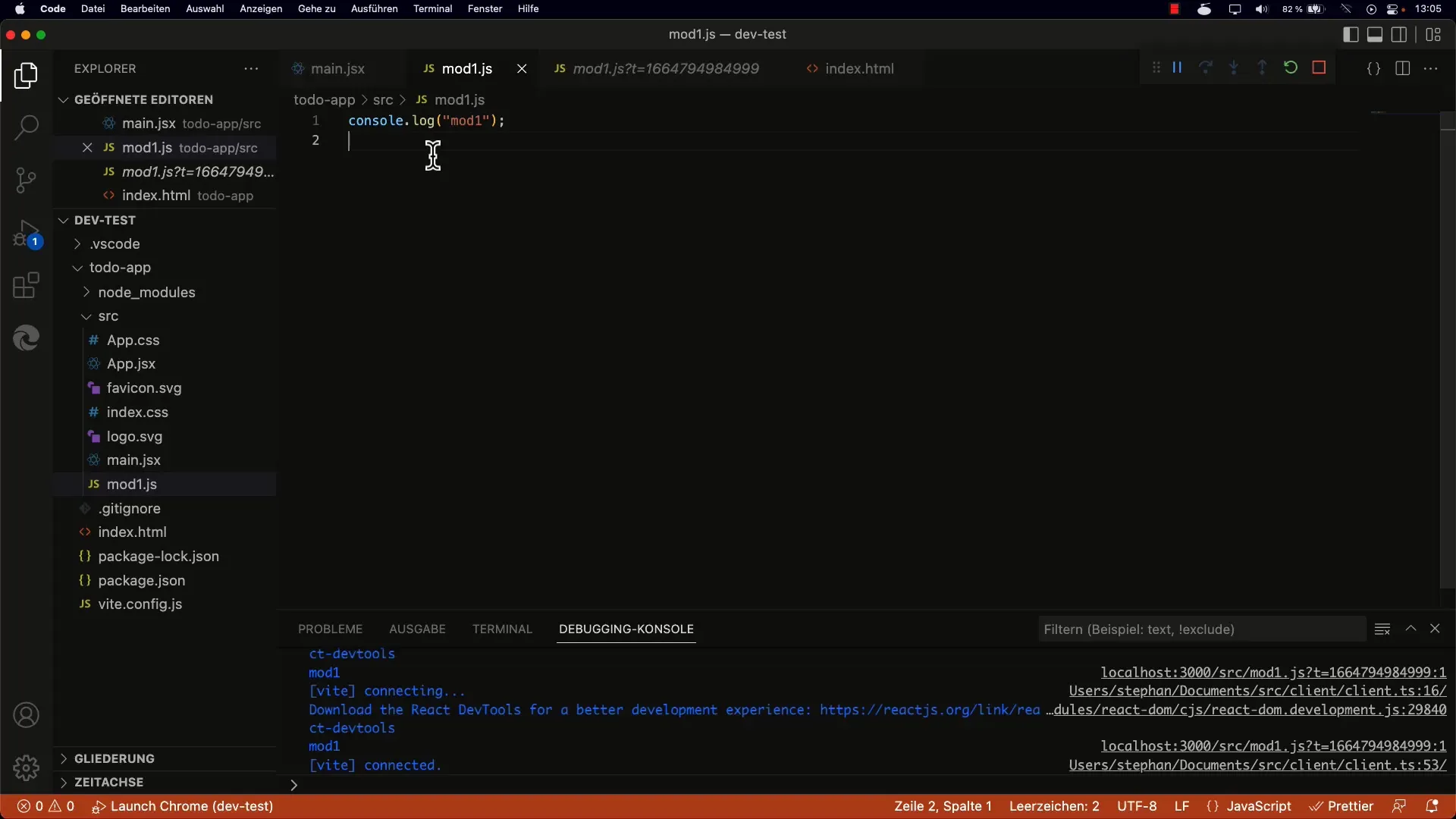 Brug ES6-moduler i React