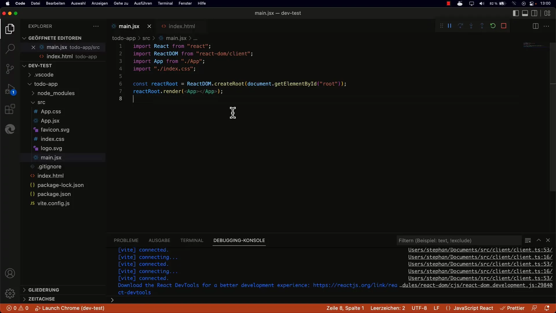 Brug ES6-modul i React