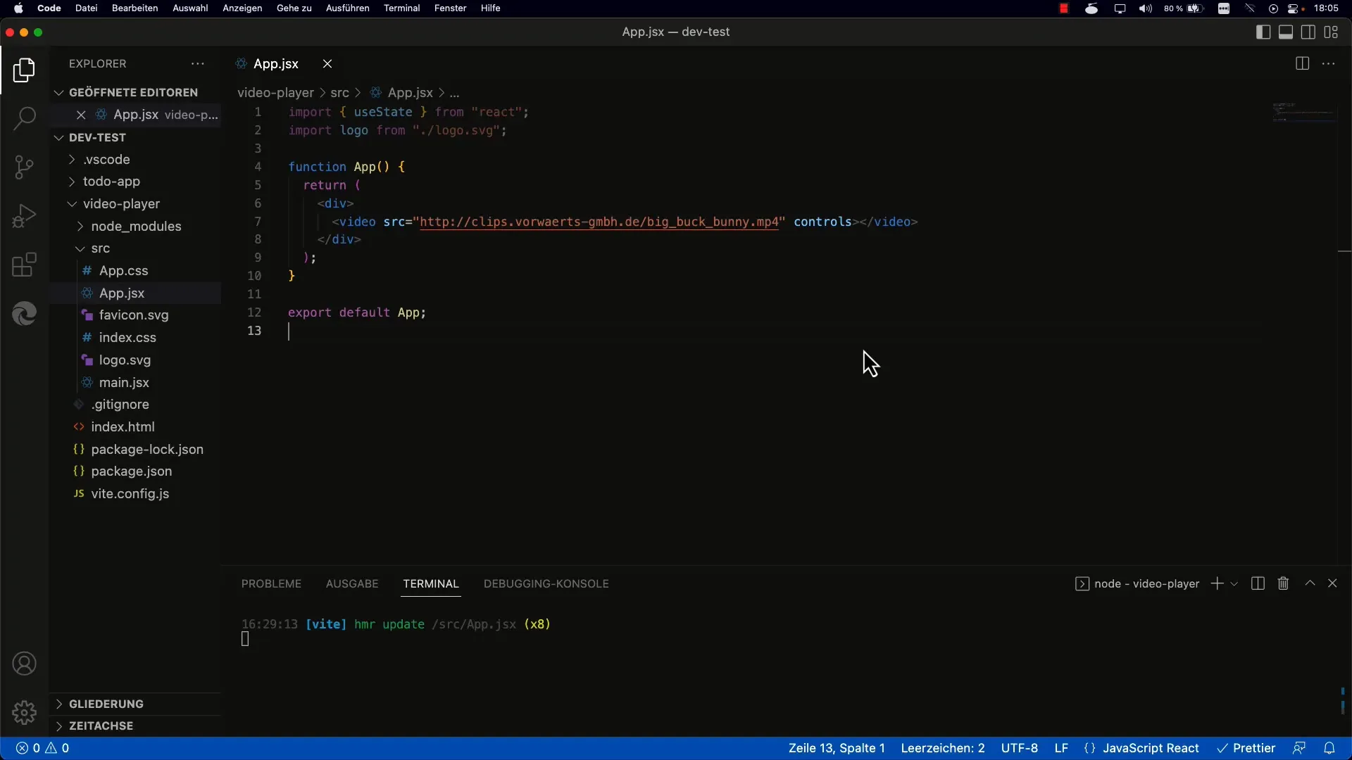 Styr videoelement i React med useRef