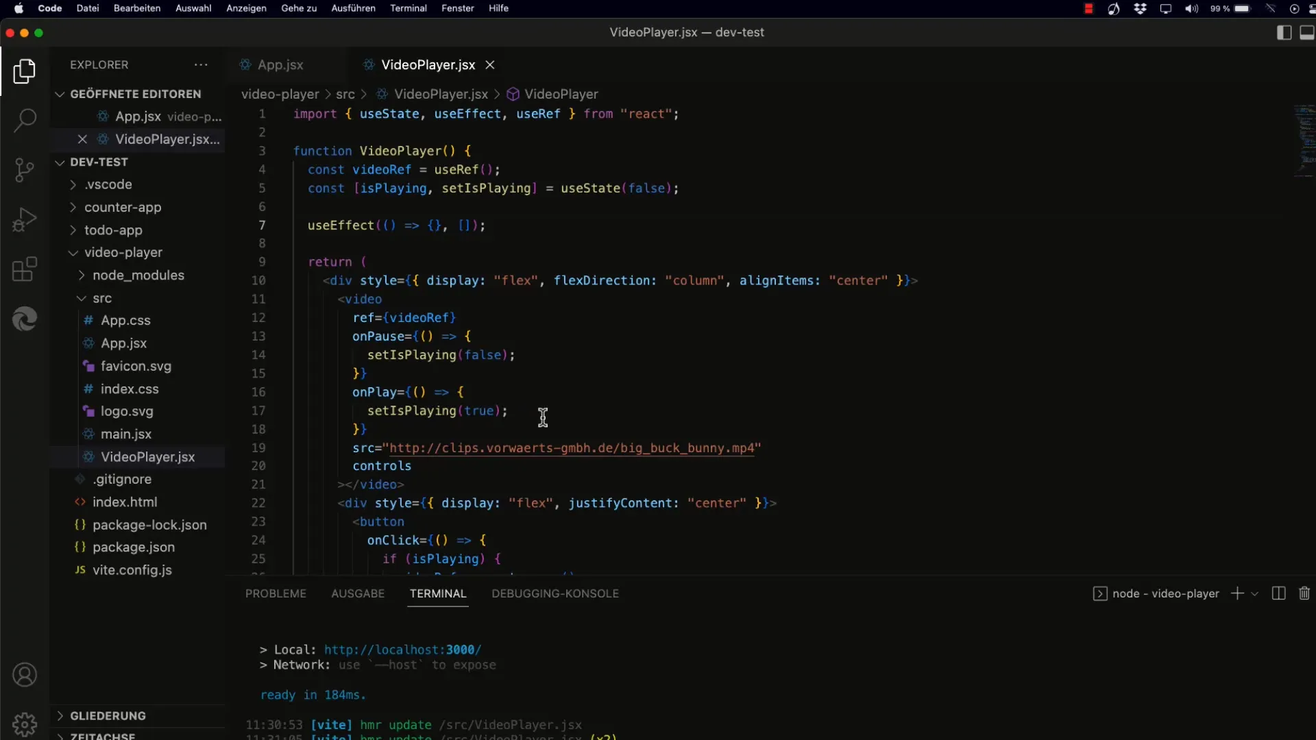 Lydstyrkekontrol med React - Selvstændig implementering
