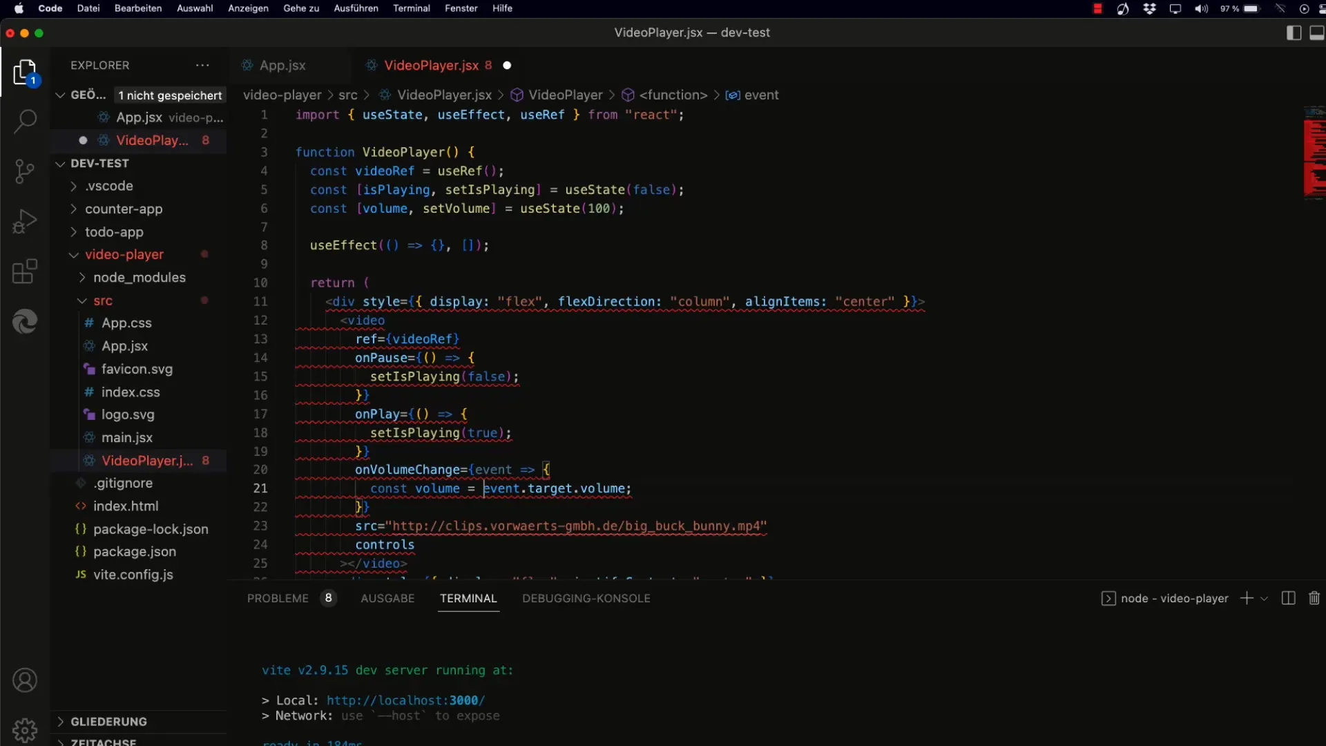 Lydregulering med React - Selvstændig implementering