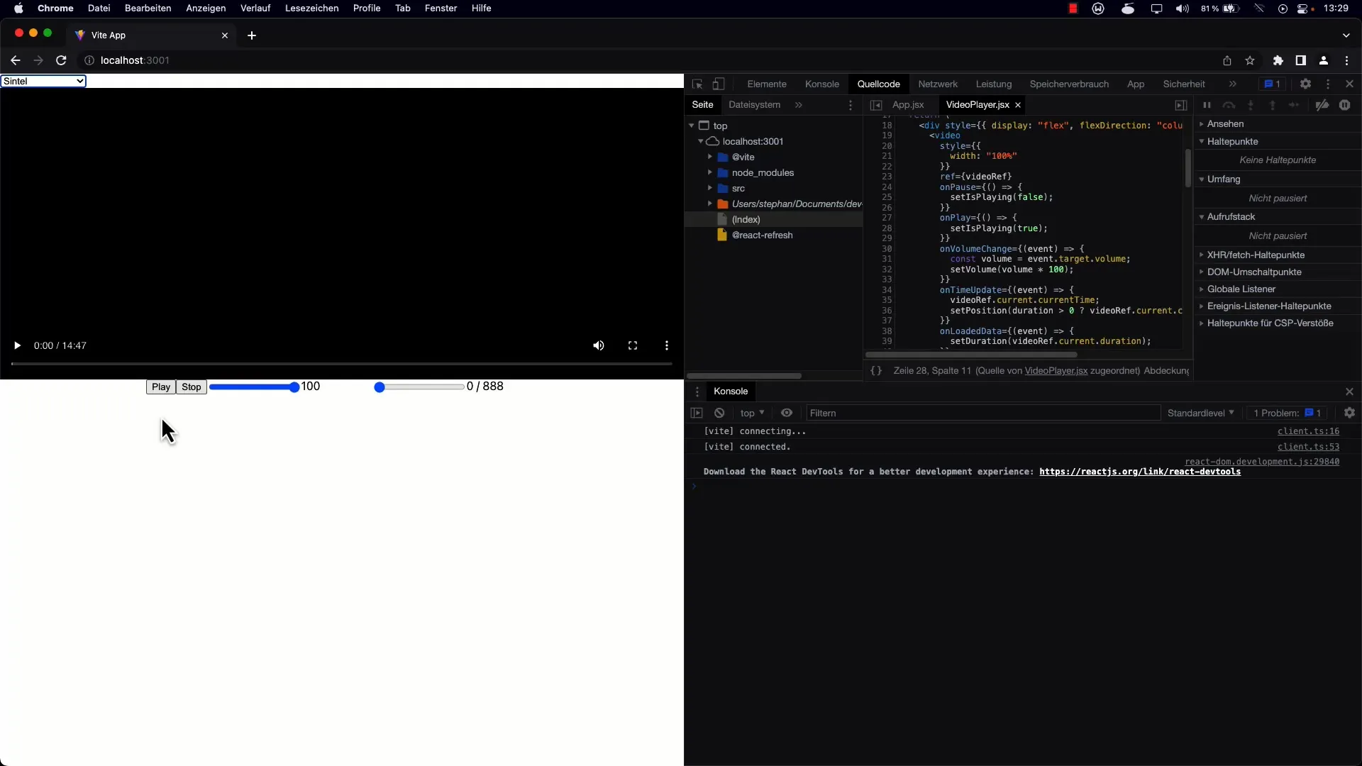 Gestione dello stato nel lettore video con useEffect