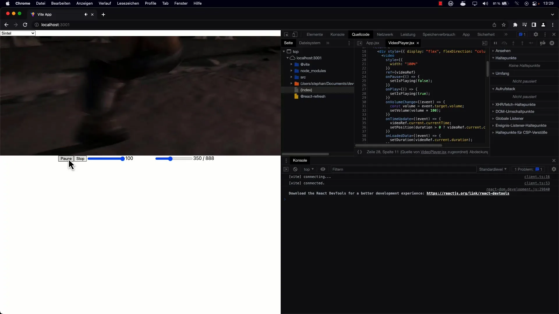 Gestione degli stati nel lettore video con useEffect