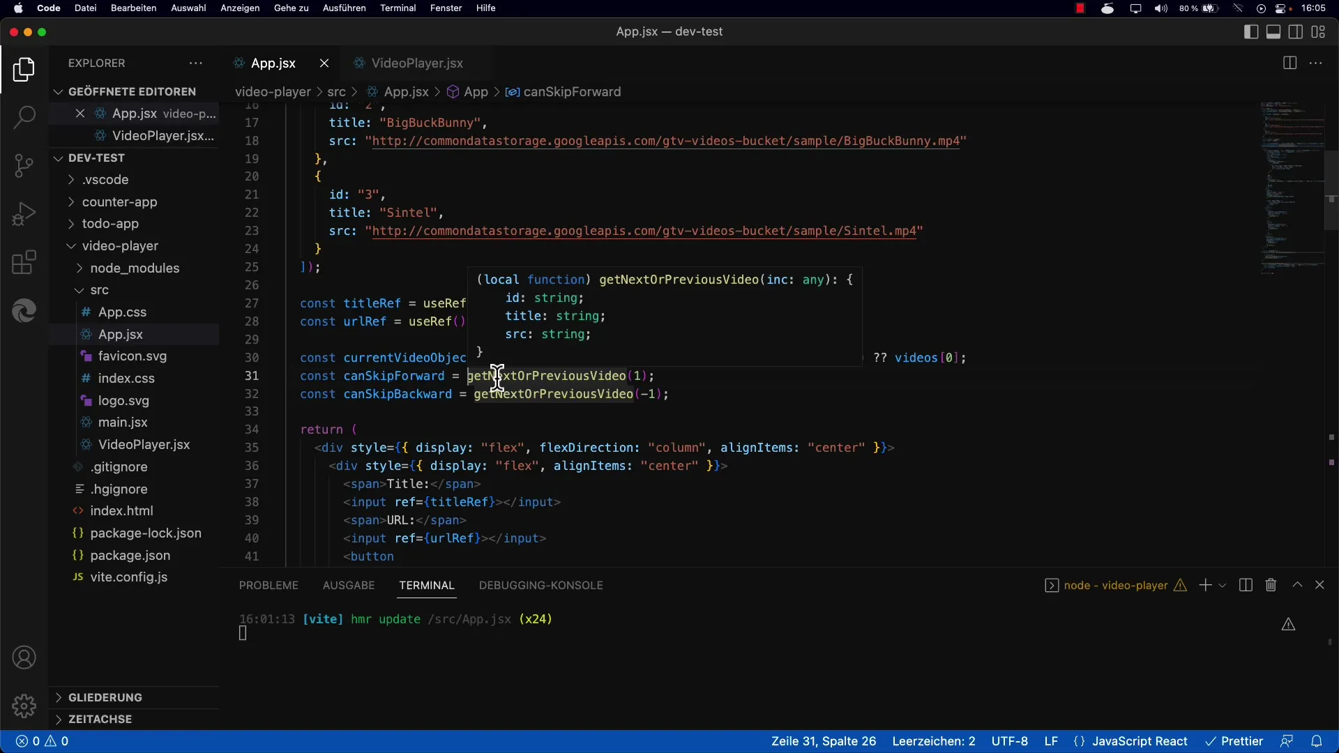 Desactivación de los botones Siguiente y Anterior en React