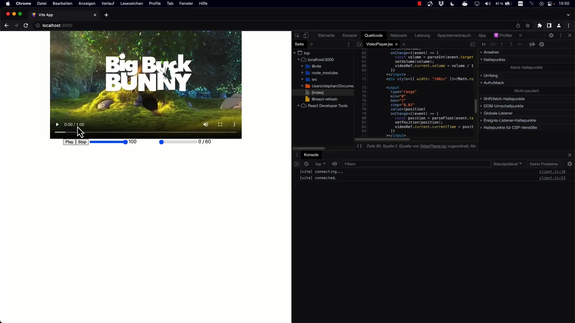 Zobraziť dĺžku videa v React