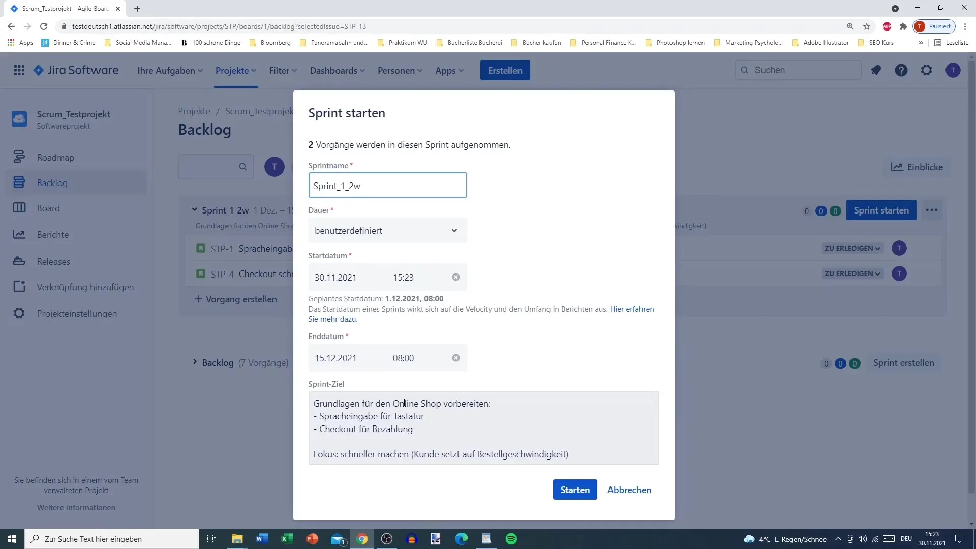Gestionar Sprints de Jira - Instrucciones paso a paso