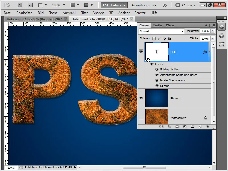 Rust - 6 varianter for å lage en rust tekstur / rust tekst